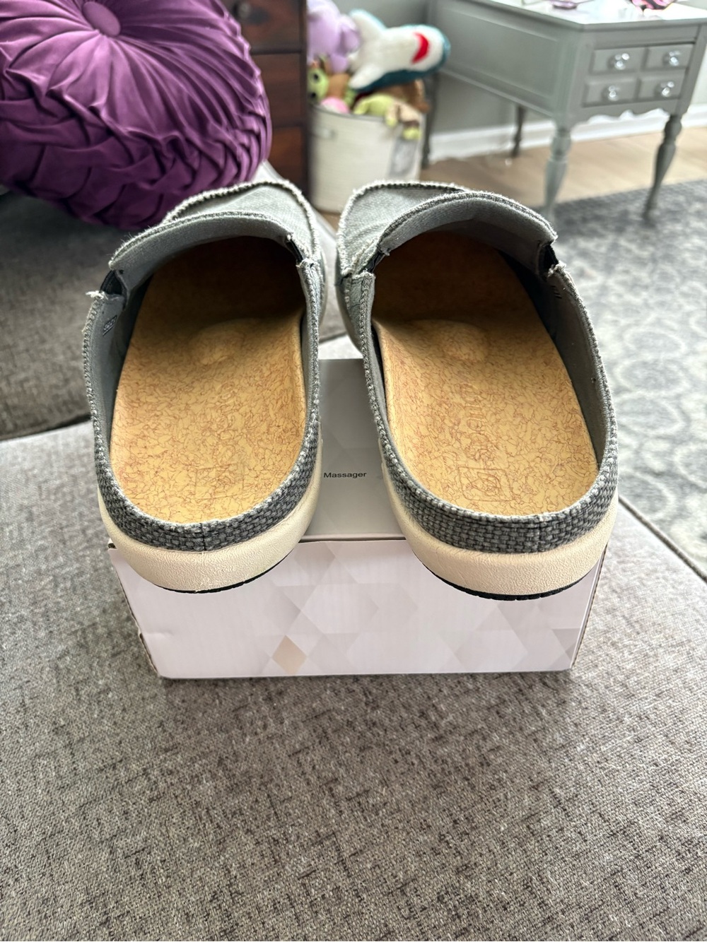 Men's Slip-On Casual Canvas Mule - Brown - Picture 6 of 7